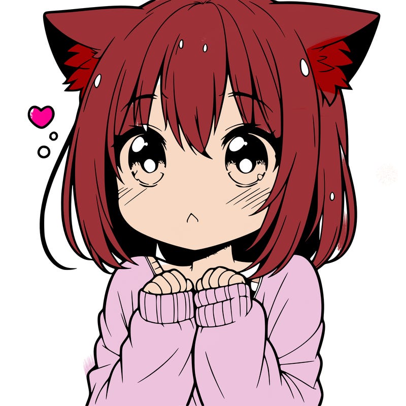 shy anime catgirl
