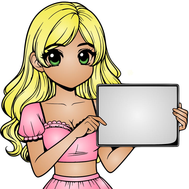 realistic pretty girl holding blank sign