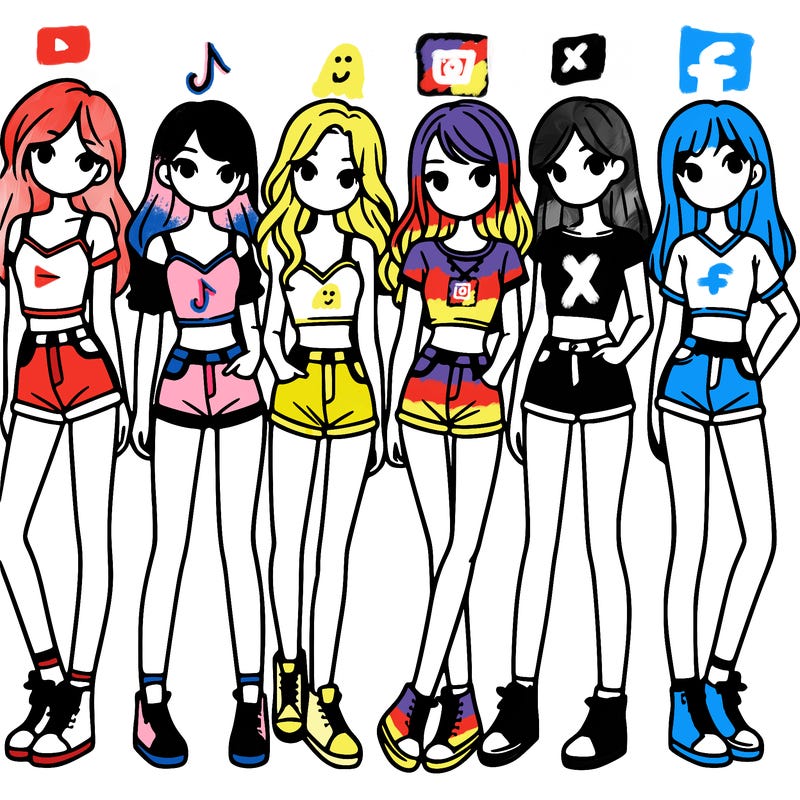 a group of girls wearing crop tops and shorts