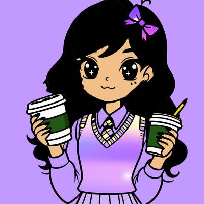 preppy girl holding a coffe