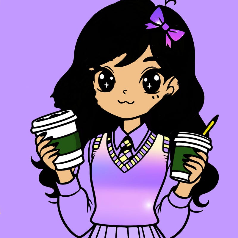 preppy girl holding a coffe