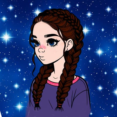 realistic girl with braids