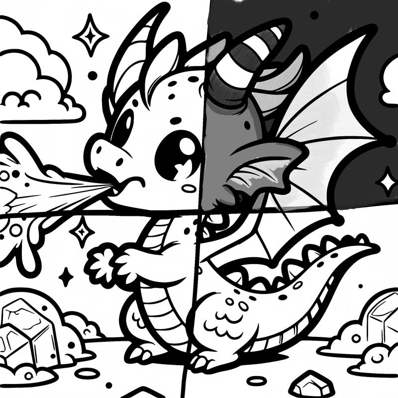 a dragon with wings shooting ice out of its mouth cute