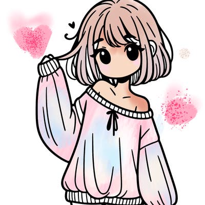 girl in baggy sweater hanging off her shoulder