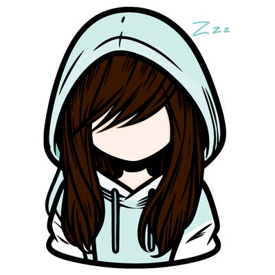 girl with hair covering her face and wearing a hoodie