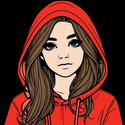 realistic girl with a hoodie
