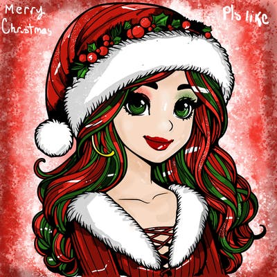 realistic christmas  girl