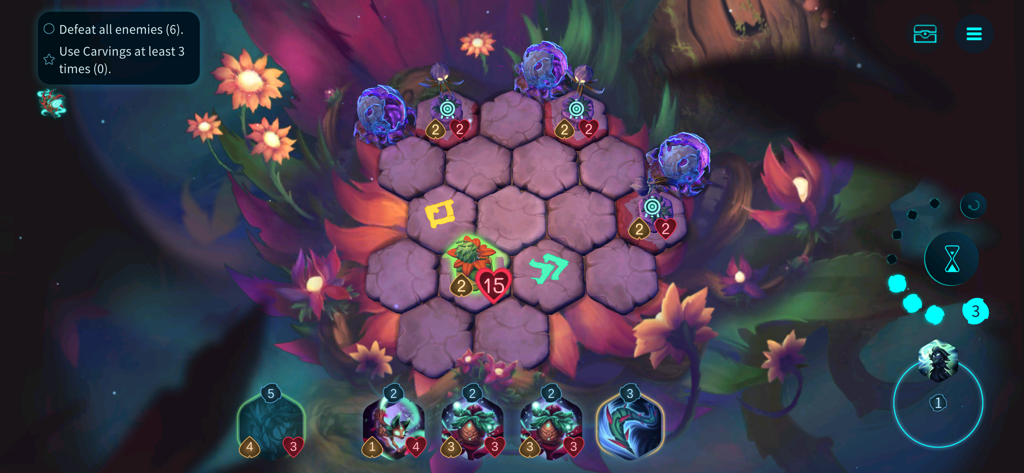 Oaken - Tactical turn based combat on a hexagonal grid in Oaken featuring spirit characters and card abilities