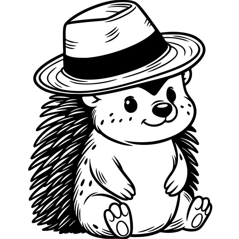 porcupine wearing a fedora