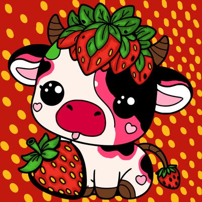 cute strawberry cow