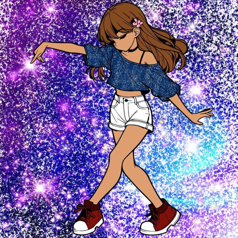 realistic girl danceing