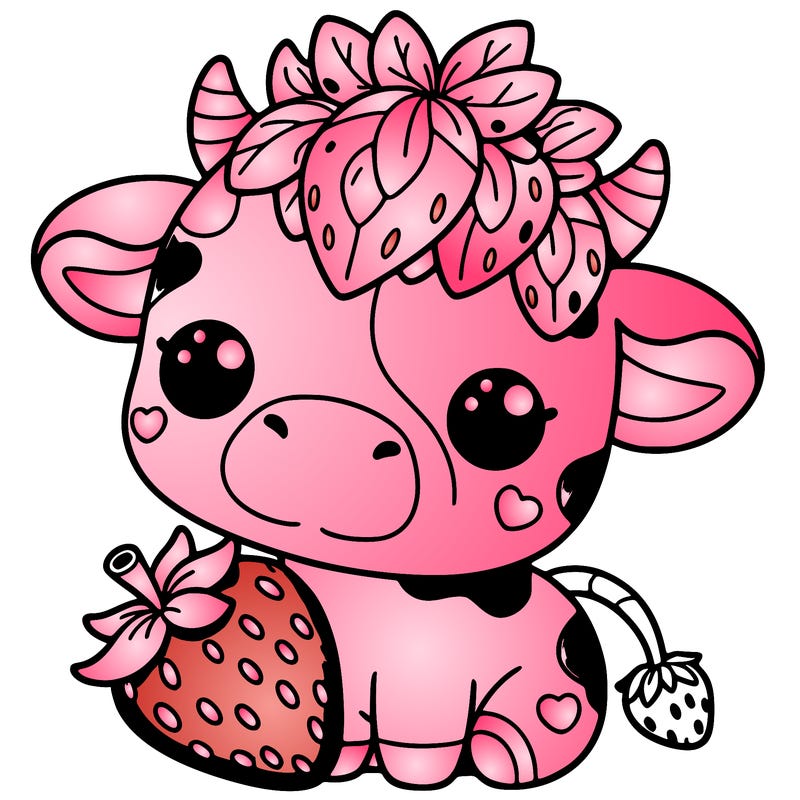 cute strawberry cow