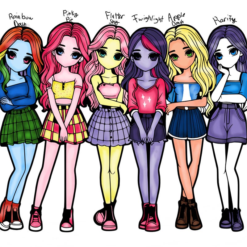 a group of girls realistic