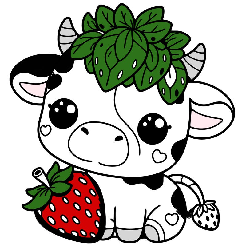 cute strawberry cow