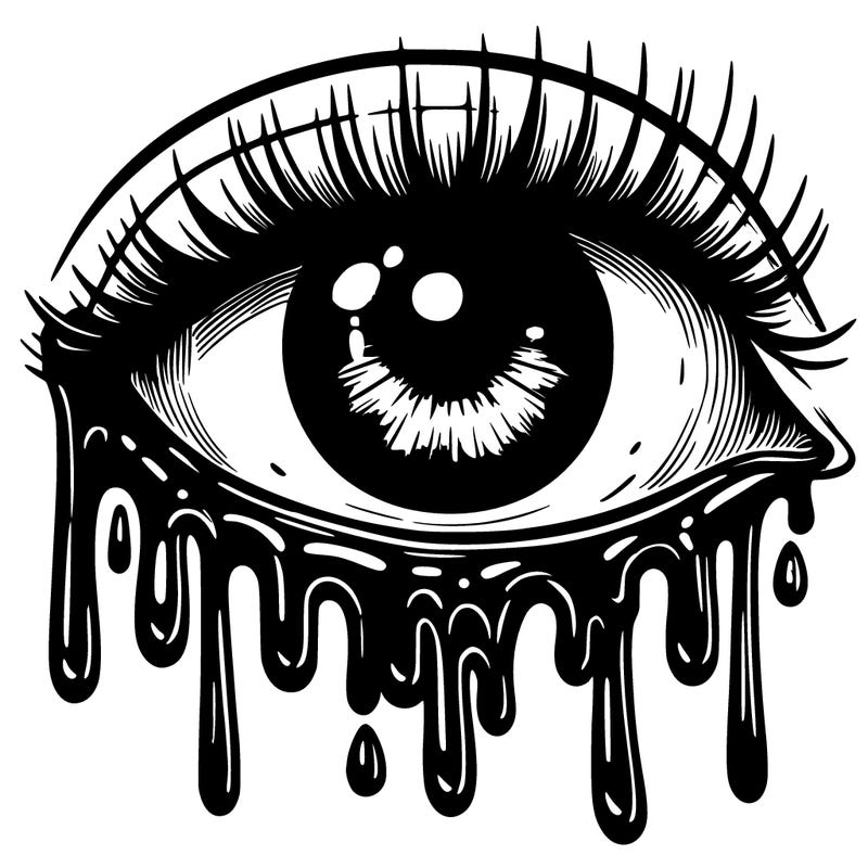 driping realistic eye