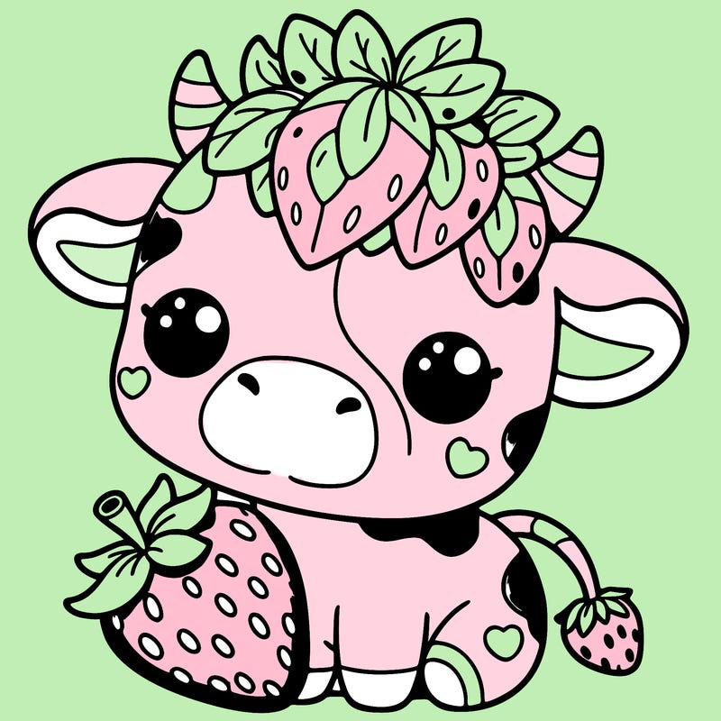 cute strawberry cow