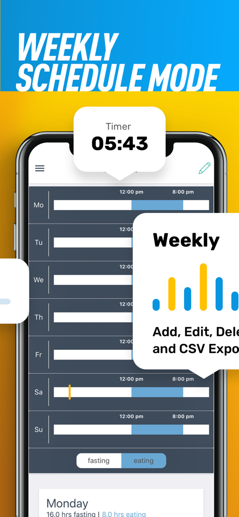 Intermittent Fasting - MyFast - MyFast app weekly intermittent fasting schedule and timer