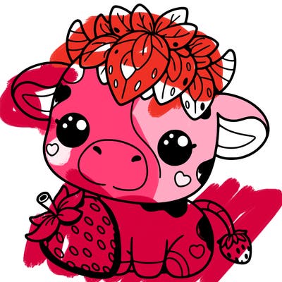 cute strawberry cow