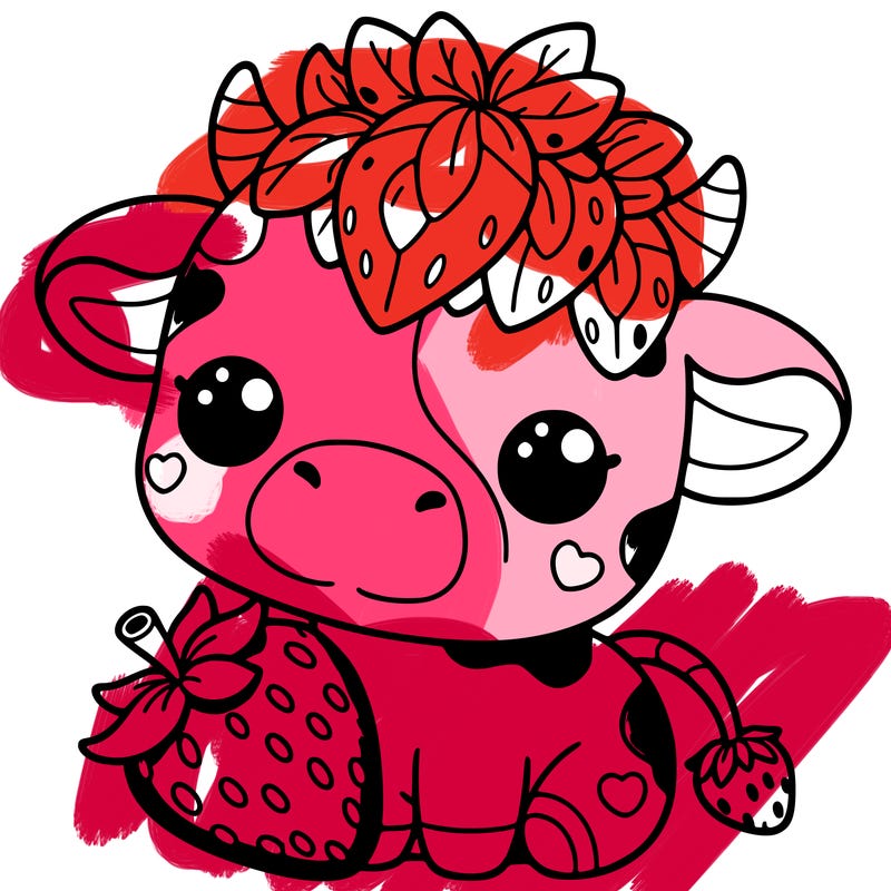 cute strawberry cow
