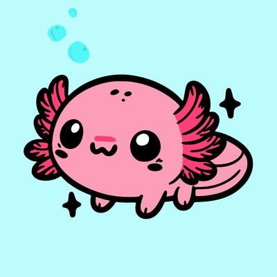 cute easy baby axolotl