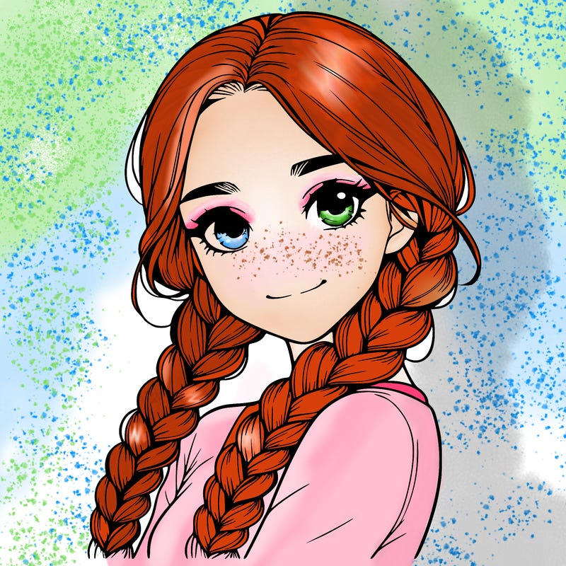 realistic girl with braids