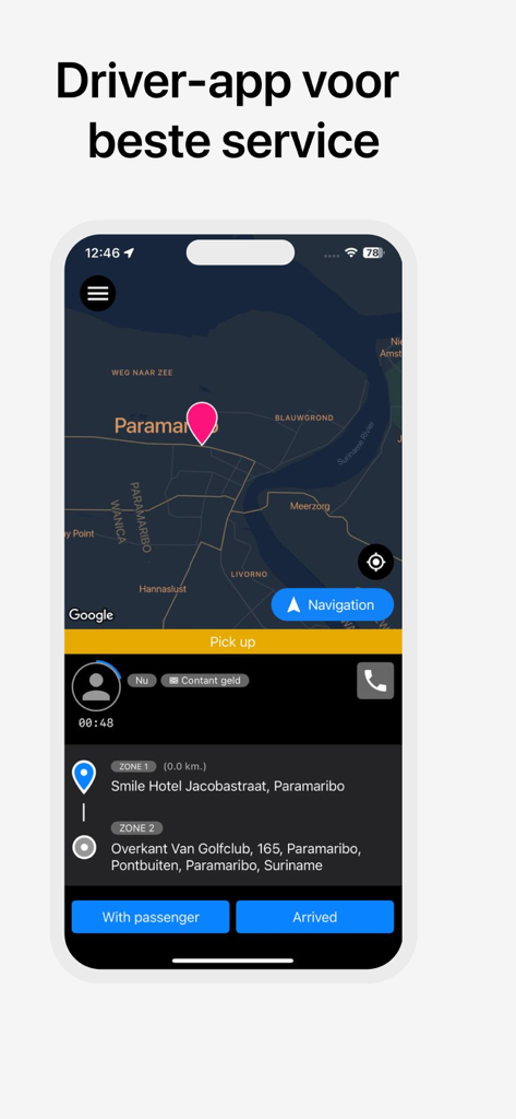 1661 Mavis Driver - The 1661 Mavis Driver app interface showing a taxi ride request and map navigation