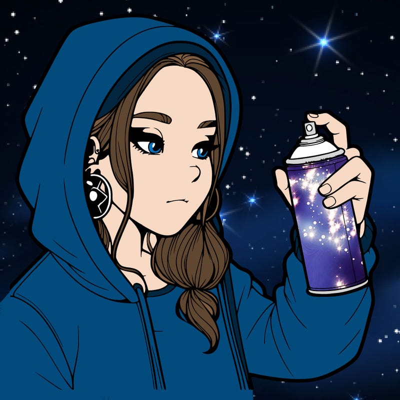 a realistic girl, spray painting