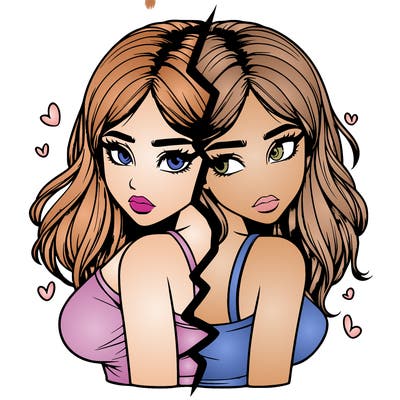 realistic girl split