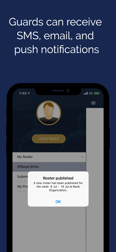 Interfaz de la aplicación Guardhouse que muestra una notificación de que se ha publicado una nueva lista.