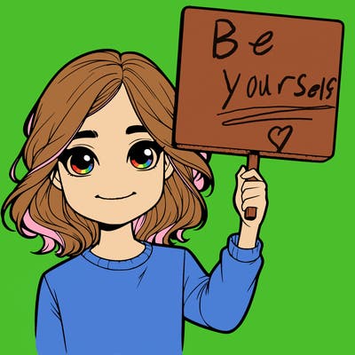 realistic girl holding up a sign