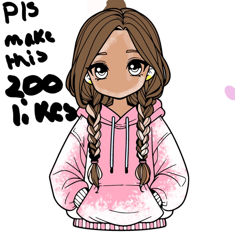 a realistic girl with a oversized hoodie and she has braids