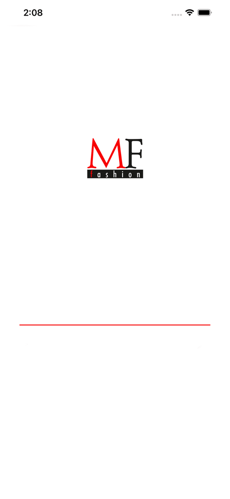 MF Fashion - MF Fashion app splash screen showing the company logo on a white background
