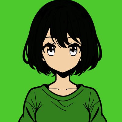 manga character no bangs short hair