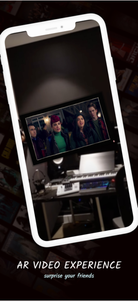 Primeflix Plus Movies & Tv - Smartphone screen showcasing the AR video experience feature of the Primeflix Plus app