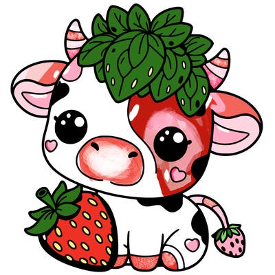 cute strawberry cow