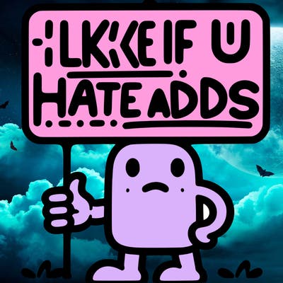 sign that says like if u hate adds