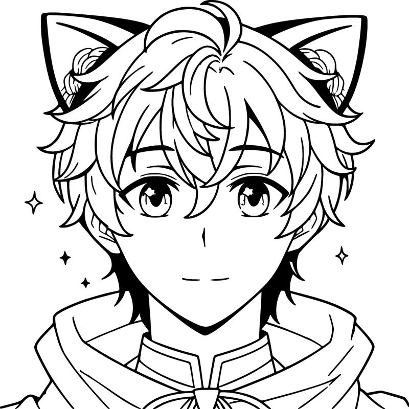 cute hot anime man with cat ears