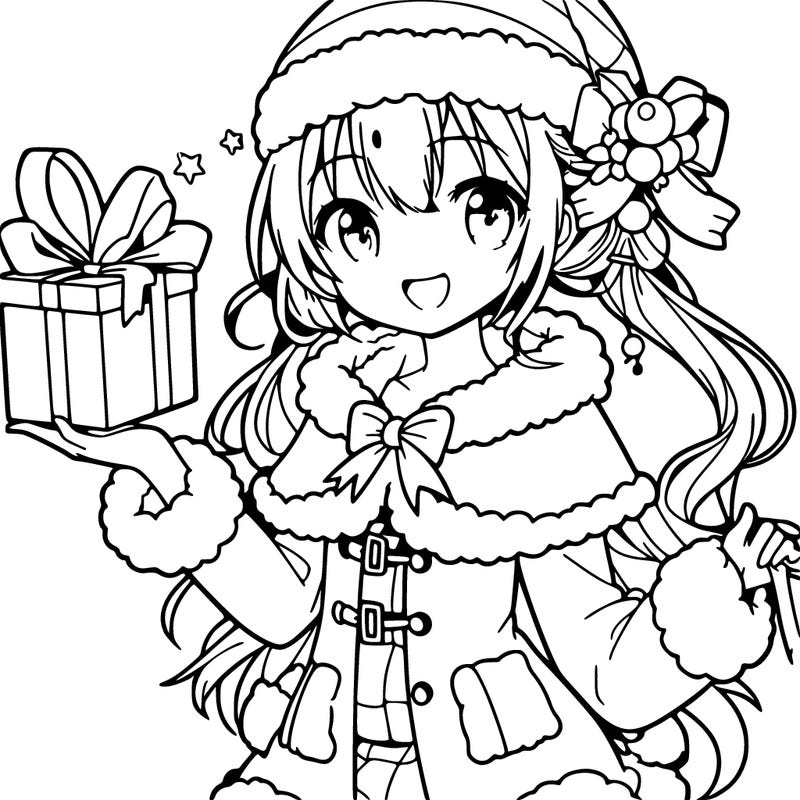 a christmas anime girl