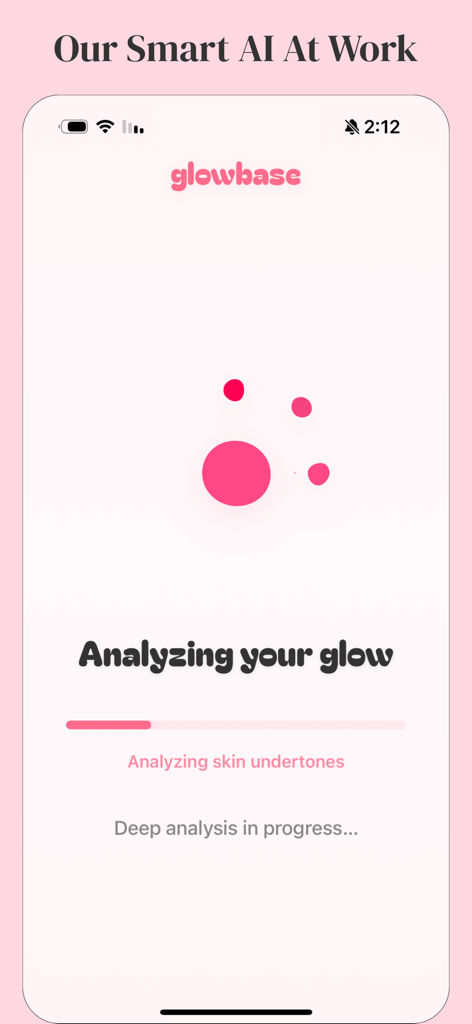 Glowbase - Glowbase app screenshot showing the AI skin undertone analysis in progress