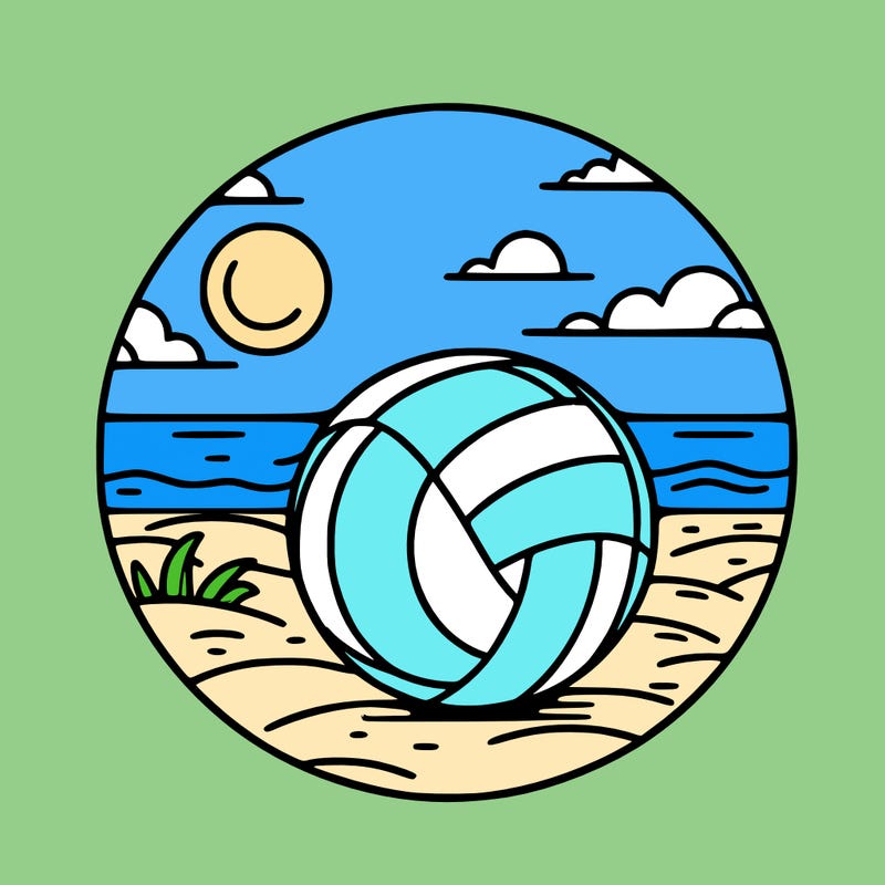 volleyball on a beach