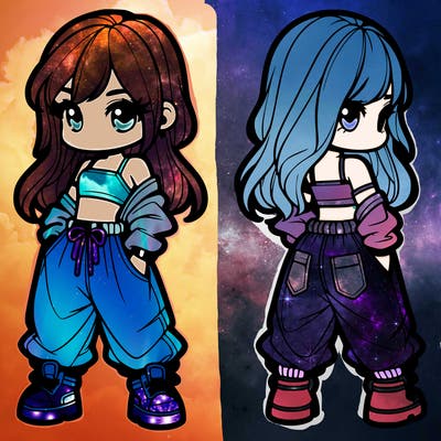 girl in crop top and baggy pants