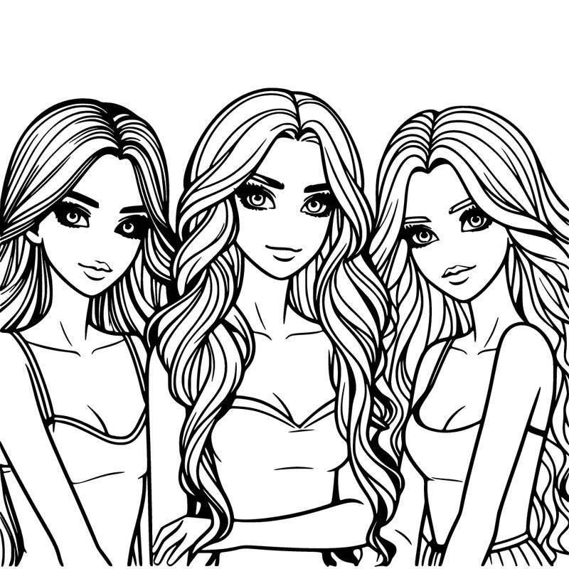 a group of girls realistic