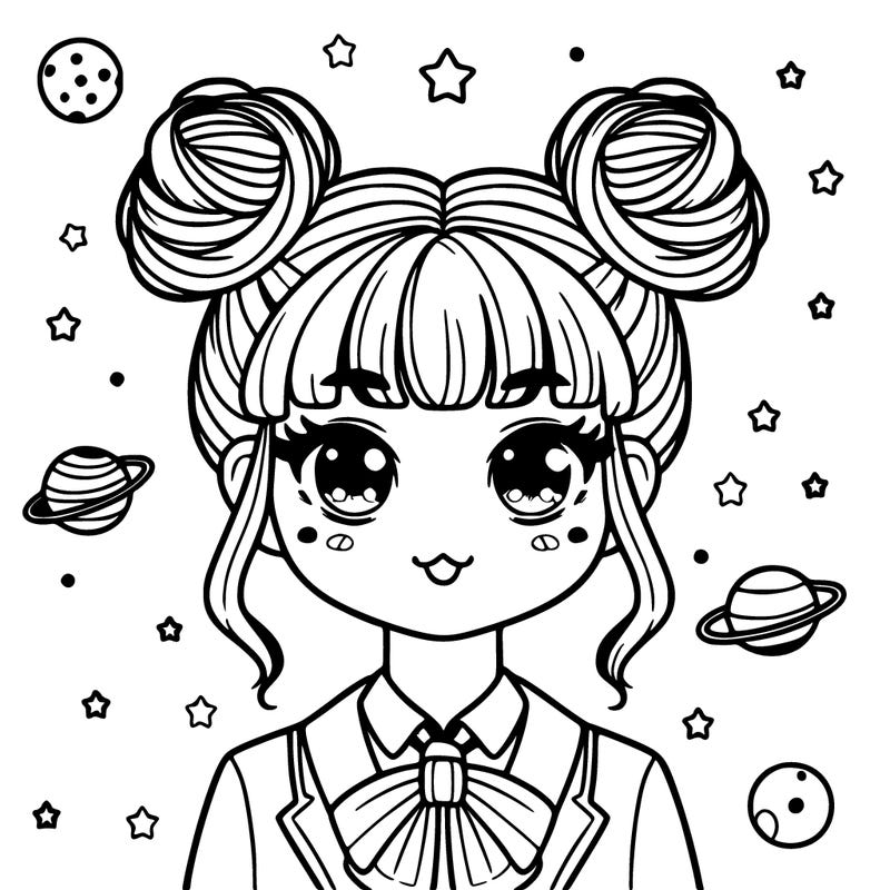 space buns on preppy girl
