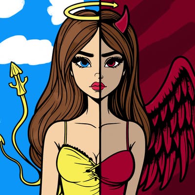 devil vs angel realistic girl