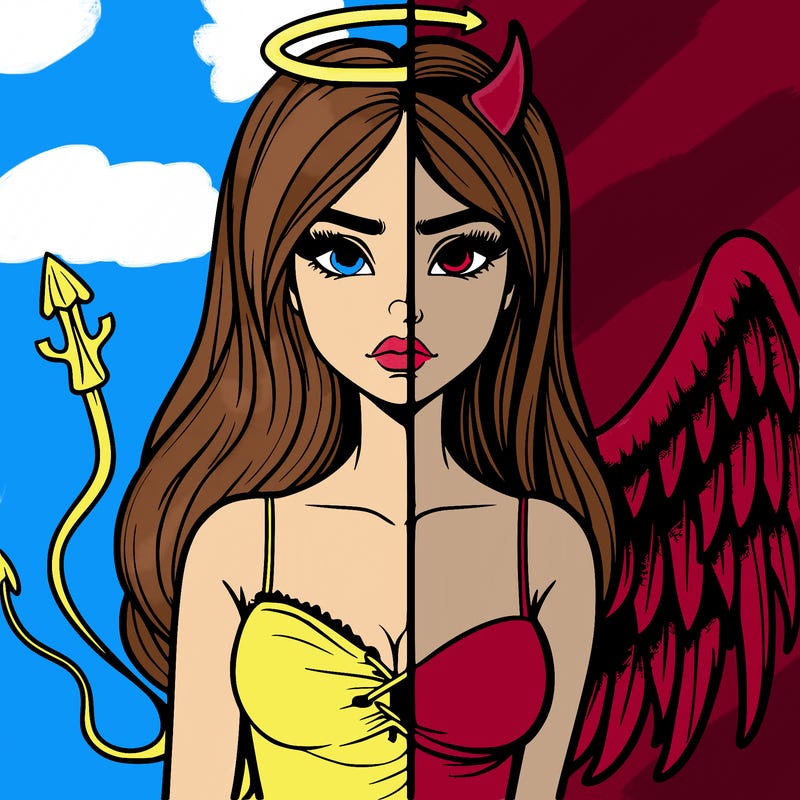 devil vs angel realistic girl
