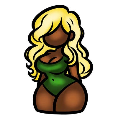 curvy woman with hair