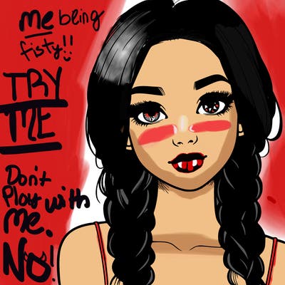 realistic girl with braids