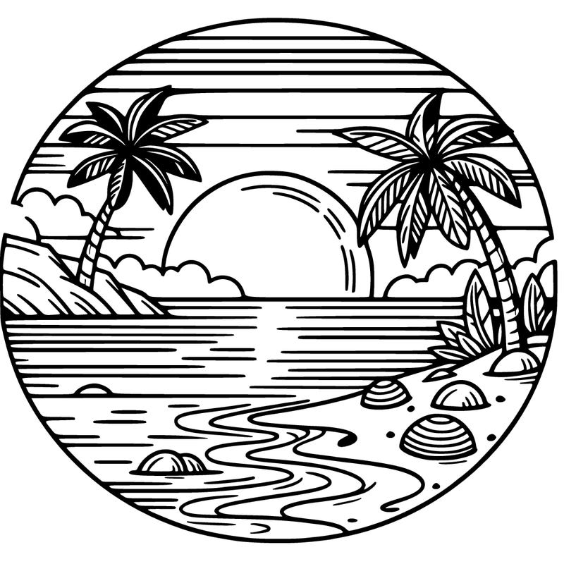 a sunset on the beach