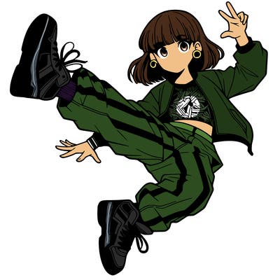 break dancing manga girl