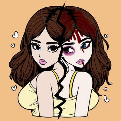 realistic girl split